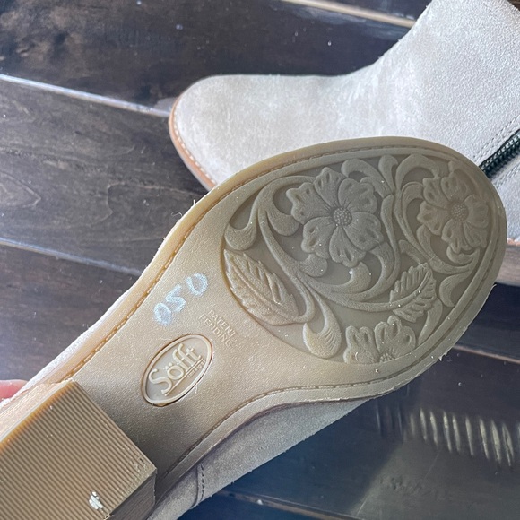 Sofft Taupe Suede Side-Zip Ankle Booties - Picture 6 of 12